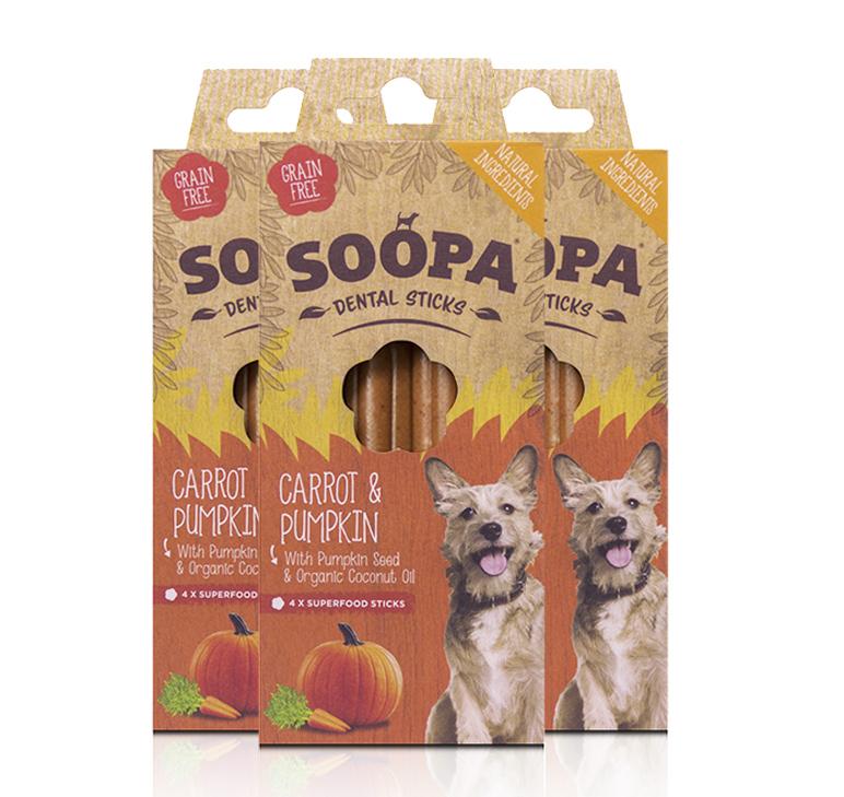 Soopa Dental Sticks: Wortel en Pompoen