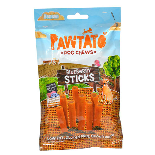 Pawtatosticks gevuld met veenbes